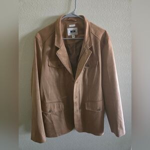Joseph Abboud Men's Modern Fit Hybrid Jacket Tan Faux Suede M